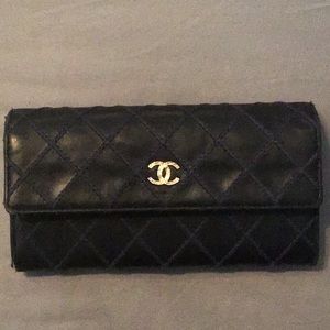 Chanel flap whip stitch wallet